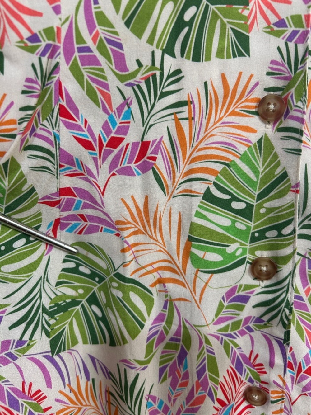 UNTUCKit Women’s JulieTropical Leaf Print Button Front Shirt Dress Sz 10 - Picture 12 of 13